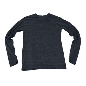 Athleta Women's Long Sleeve Performance Training Yoga Striped Top Gray 16x23.5